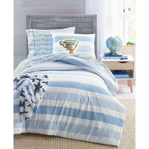 NWT Charter Club Clip Jacquard 3-Piece Comforter Set Blue Multi Full / Queen